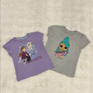 Disney Frozen & LOL Surprise Short Sleeve Tees - Purple & Gray
